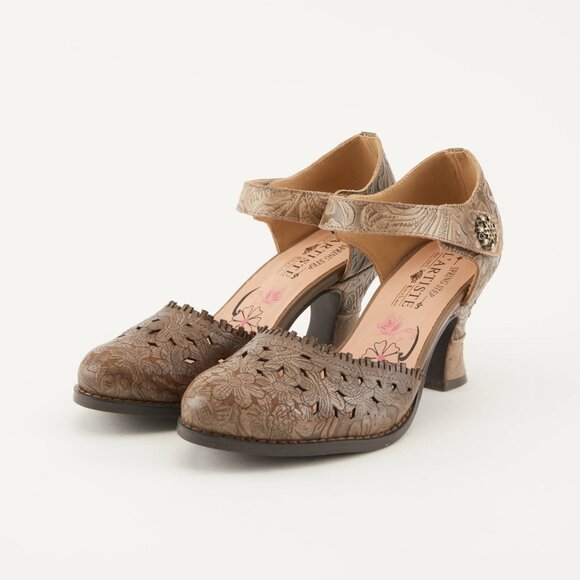 L'Artiste Shoes - L'Artiste by Spring Step Womens Visionary Leather Mary Jane Shoe -- Grey NEW